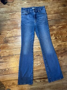 Good American Medium Blue Flare Jeans
